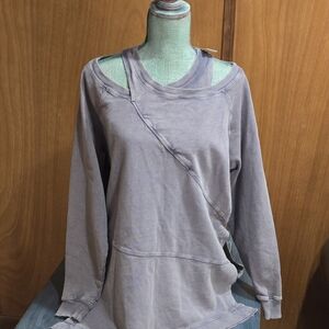 Anthropologie Purple Pilcro Crossover Sweatshirt Sz Small. NWT.